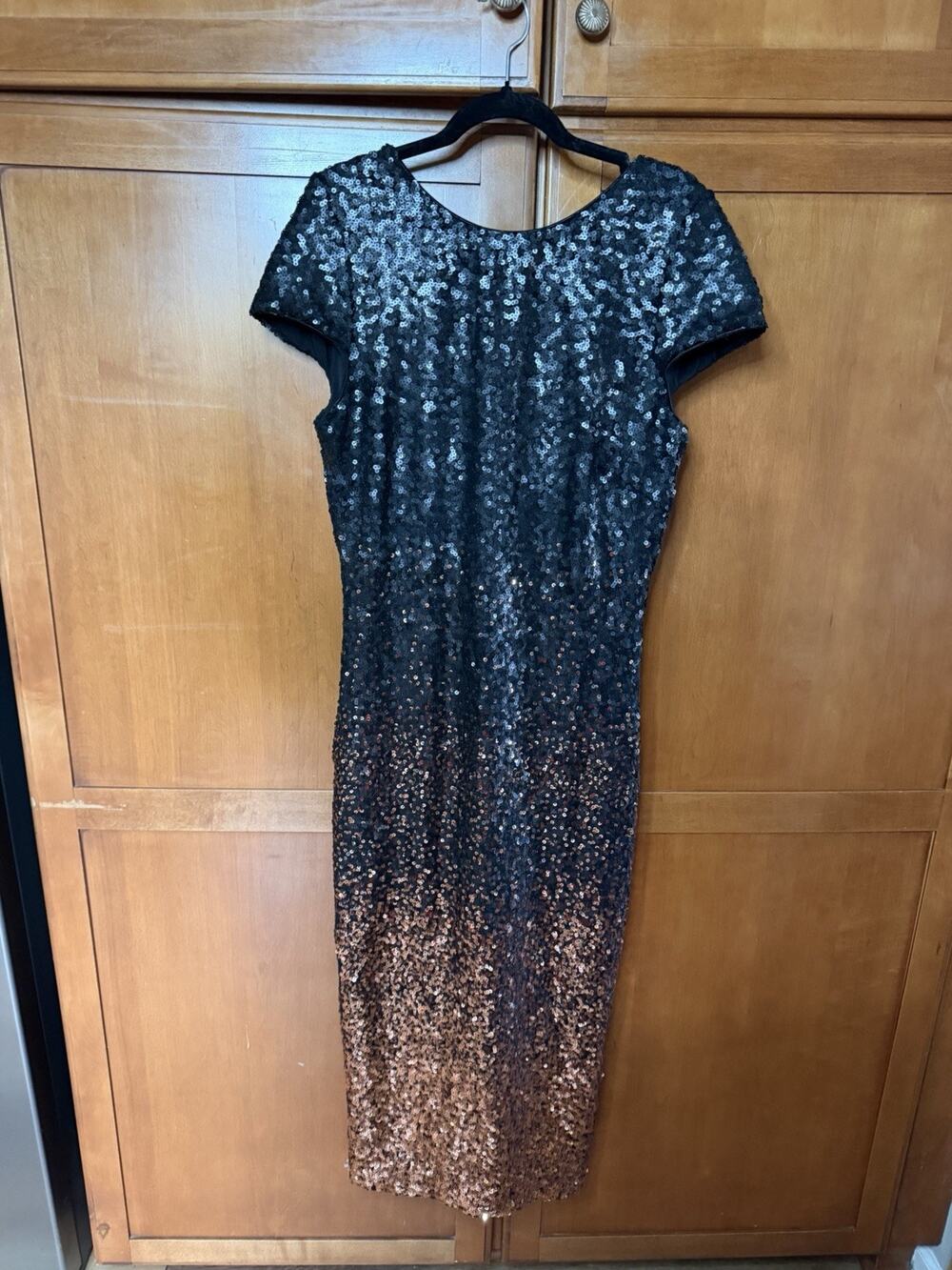 Dress The Population Sequin Marcella Cap Sleeve Ombré Dress Size XL
